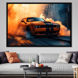 Hellcat Burnout - Rider Art - NicheCanvas
