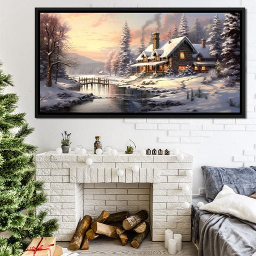 Christmas Cottage Home Canvas Print