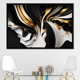 Marble-Lux Collection: Vibrant White & Gold Marble 09 - NicheCanvas