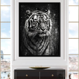 Tiger in Black & White - NicheCanvas