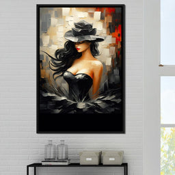 Noir Elegance in Bloom - NicheCanvas