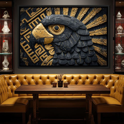 Golden Aztec Eagle Majesty Canvas Print