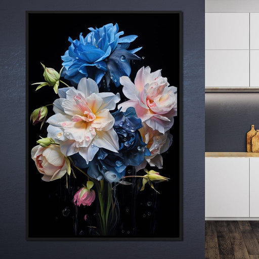 Midnight Flower Symphony Canvas Print