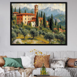 Tuscan Serenity Amidst Peaks - NicheCanvas