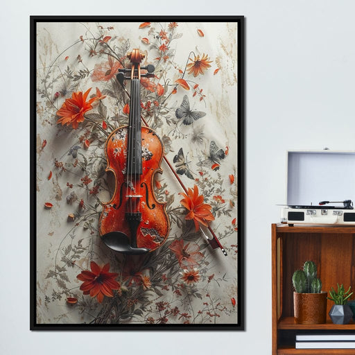 Violin Melody in Bloom Canvas Print