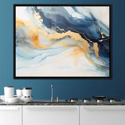 Golden Breeze Over Indigo Sea - NicheCanvas