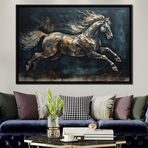 Gilded Running Horse Canvas Print