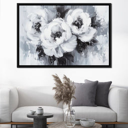 Monochrome Floral Symphony - NicheCanvas