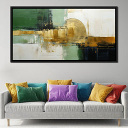 Verdant Gold Horizon - NicheCanvas