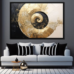 Golden Nautilus Swirl - Tanni Cylon - NicheCanvas