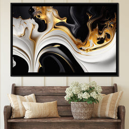 Marble-Lux Collection: Vibrant White & Gold Marble 06 - NicheCanvas