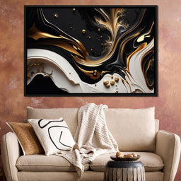 Marble-Lux Collection: Vibrant White & Gold Marble 03 - NicheCanvas