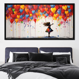 Graffiti Dreams of Balloon Hearts - NicheCanvas
