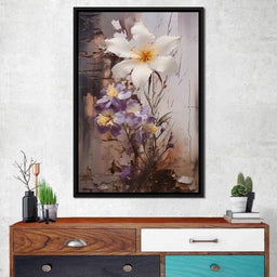 Fleeting Bloom in Grisaille - NicheCanvas