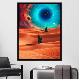 Two Veiled Silhouettes in the Desert Dunes - Gen Z - NicheCanvas