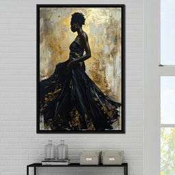 Ebony Elegance in Gold - NicheCanvas