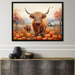 Highland Cow Harvest - NicheCanvas