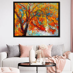 Red & Yellow Autumn Tree | NicheCanvas