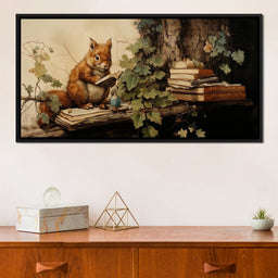 Autumn Tales of a Scholarly Squirrel - NicheCanvas