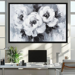 Monochrome Floral Symphony - NicheCanvas
