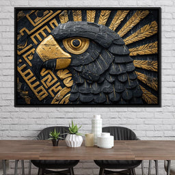 Golden Aztec Eagle Majesty - NicheCanvas