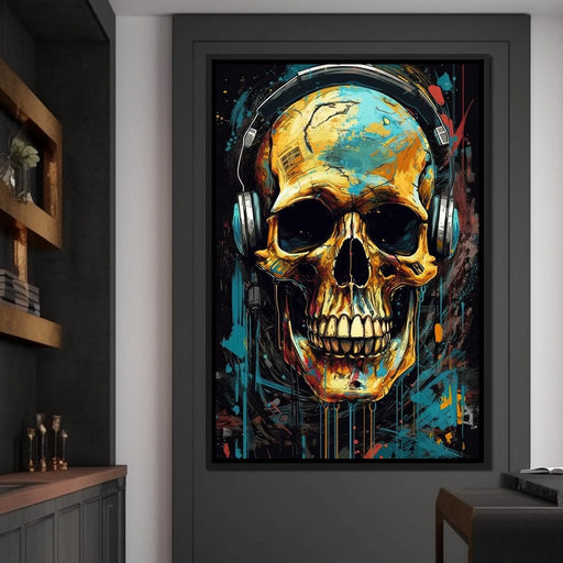 Technopunk Skull 2 - Raven Blackwood Canvas Print