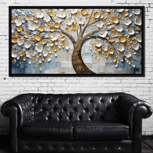 Ivory Golden Petal Melodies Canvas Print