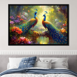 Two Peacocks - NicheCanvas