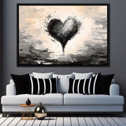 Ebony Heart Amidst the Gale - NicheCanvas