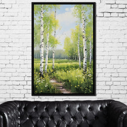 Birch Forest Springtime - NicheCanvas