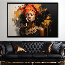 Black Gold Fashion Portrait - NicheCanvas