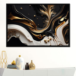 Marble-Lux Collection: Vibrant White & Gold Marble 03 - NicheCanvas