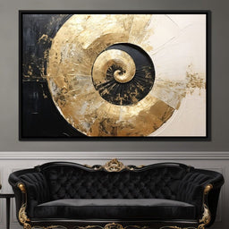 Golden Nautilus Swirl - Tanni Cylon - NicheCanvas