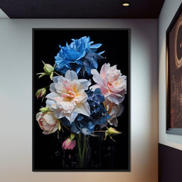 Midnight Flower Symphony - NicheCanvas