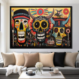 Vibrant Tribal Spirit Montage - NicheCanvas