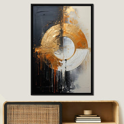 Abyssal Echoes in Gold Abstract - Tanni Cylon - NicheCanvas