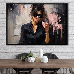 Effervescence in Ebony and Pink - NicheCanvas