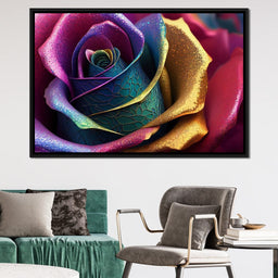 Digital Flower in Multicolor - NicheCanvas