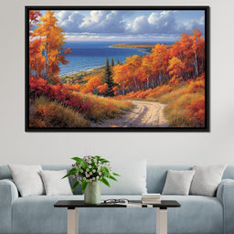 Autumn Embrace by the Shore - NicheCanvas