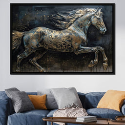 Gilded Grey Horse - NicheCanvas