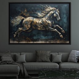 Gilded Running Horse - NicheCanvas