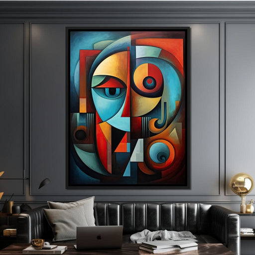 Scarlet, Sienna, and Mustard Cubism Canvas Print