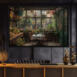 Backyard Floral Kitchen - NicheCanvas