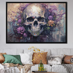 Skull & Flowers - Raven Blackwood - NicheCanvas