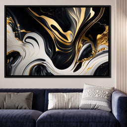 Marble-Lux Collection: Vibrant White & Gold Marble 07 - NicheCanvas