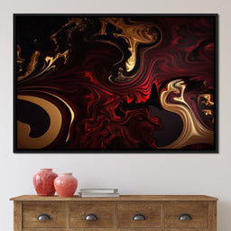 The Marble-Lux Collection: Dark Red & Vibrant Gold 15 - NicheCanvas