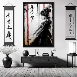Ink Veiled Geisha Mystery - NicheCanvas