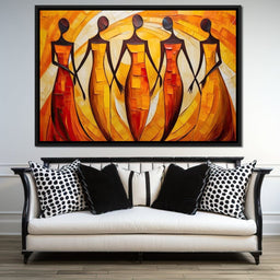 Women in Maroon Harmony - NicheCanvas