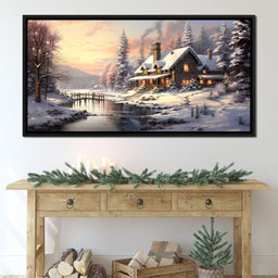 Christmas Cottage Home - NicheCanvas