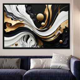 Marble-Lux Collection: Vibrant White & Gold Marble 08 - NicheCanvas